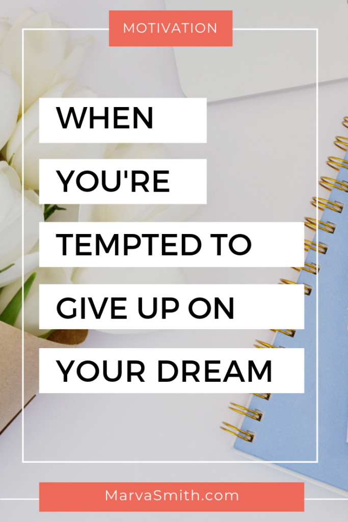 When you need someone to say "don't give up on your dreams" read this. This is the encouragement you need to remind you not to give up.