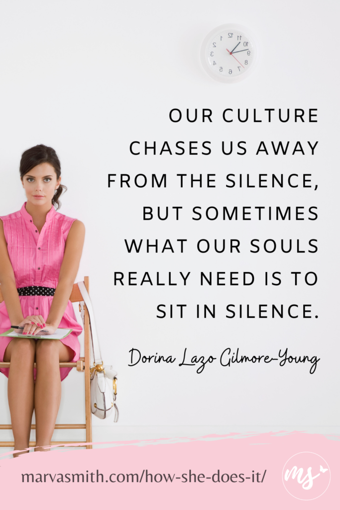 Our culture chases us away from the silence, but sometimes what our souls really need is to sit in silence. Dorina Lazo Gilmore-Young on How to Run Your Race Well