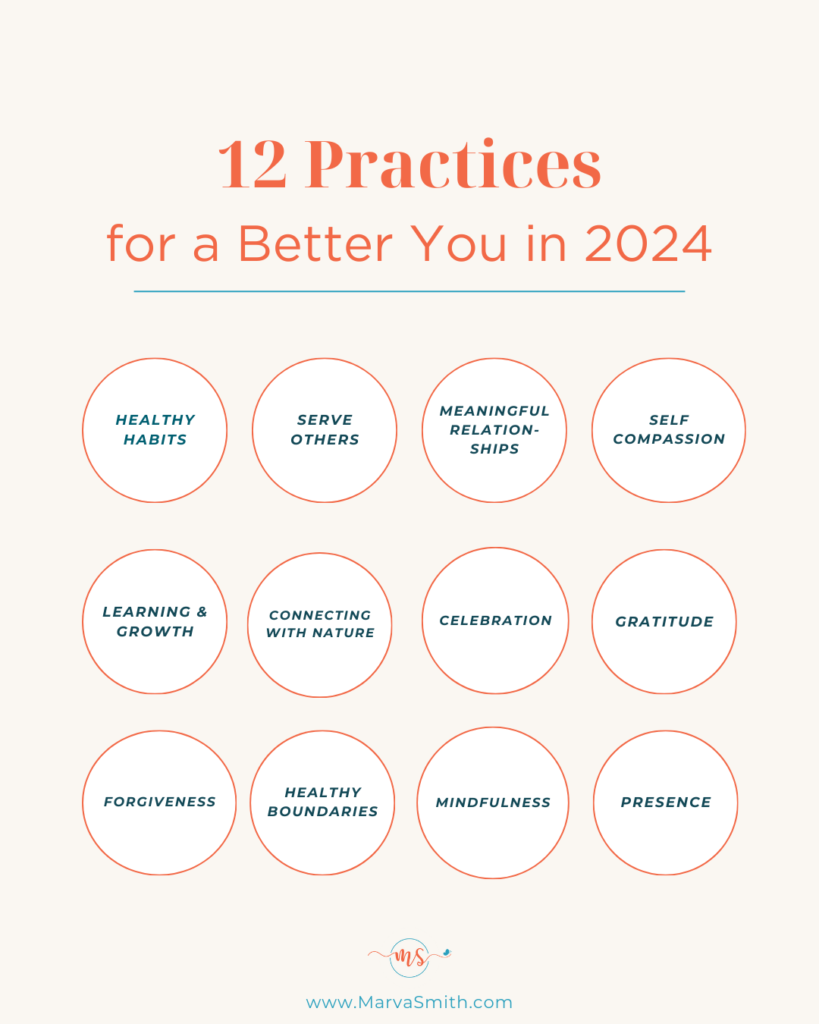 12 practices for a better you - personal transformation - Marva Smith